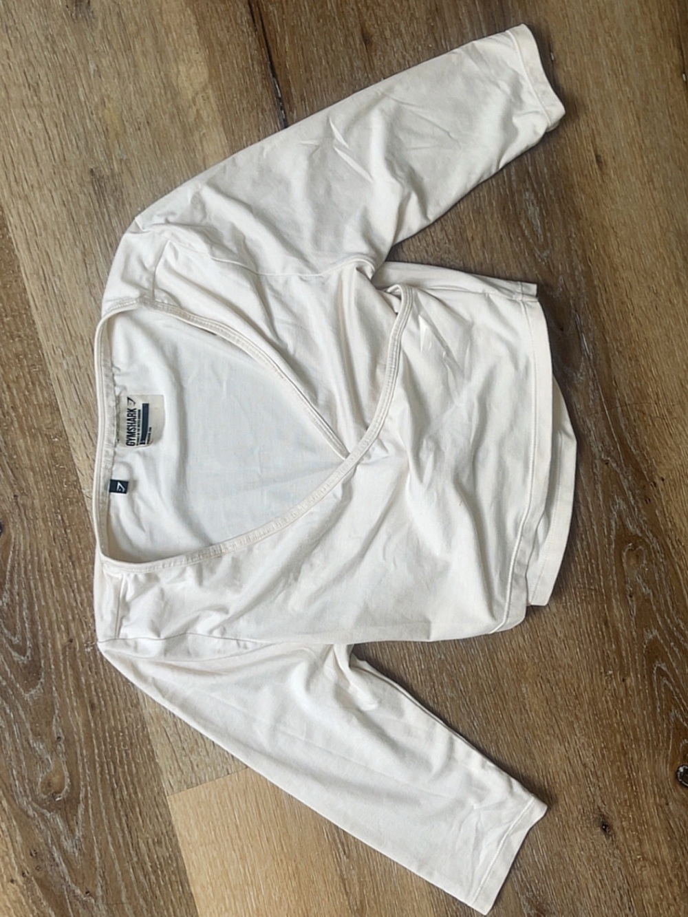 GymShark Cream Wrap-Style Cropped Top